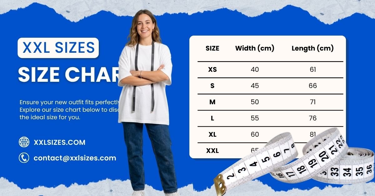 xxxl xxl xl size chart inches cm means